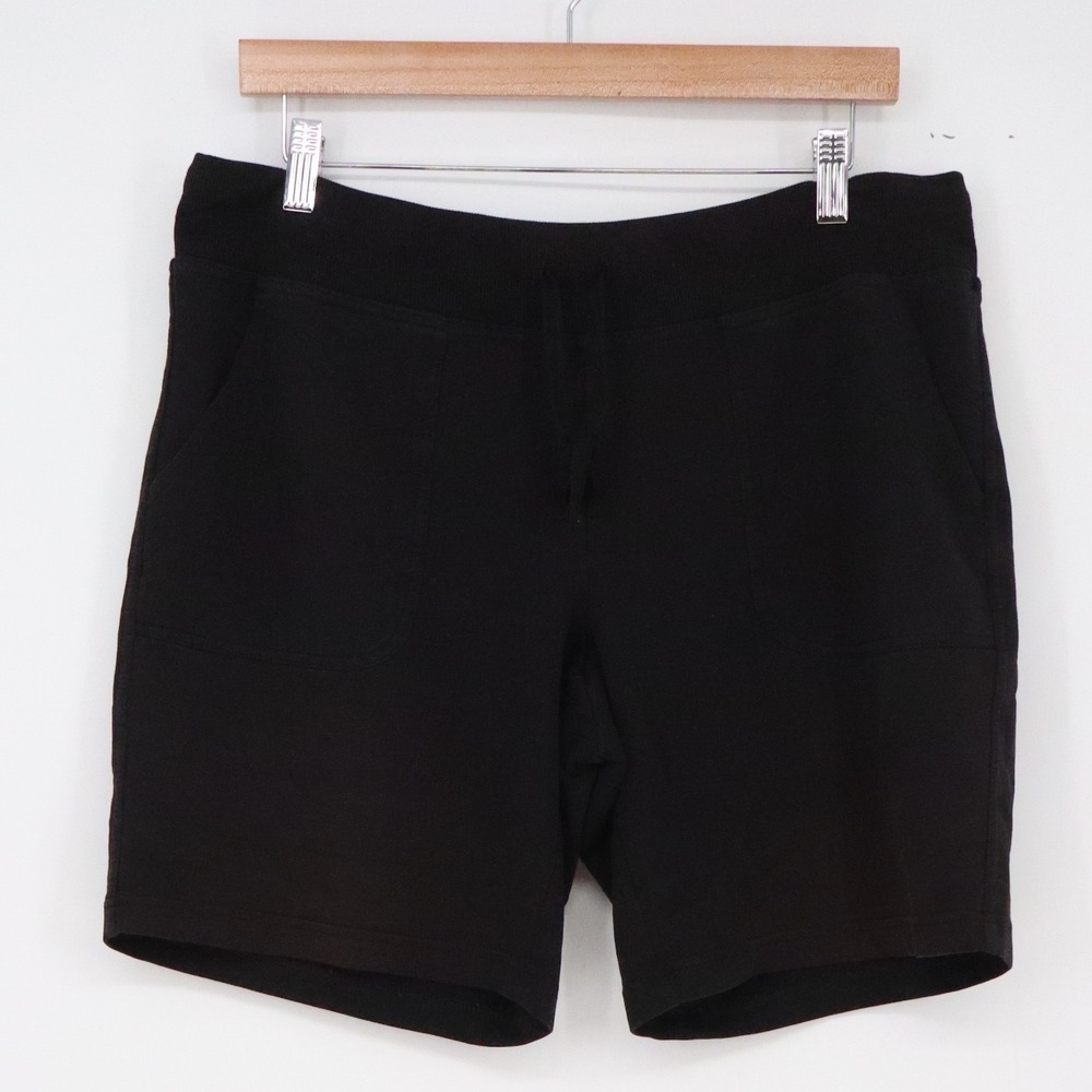 Unbranded Shorts Womens XL Sweat Shorts Black Drawstring Pockets Excellent